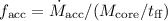 Mathematical equation: $f_{\rm{acc}}=\dot{M}_{\rm{acc}}/(M_{\rm{core}}/t_{\rm{ff}})$