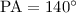 Mathematical equation: $\rm PA=140^{\circ}$