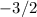 Mathematical equation: $-3/2$