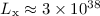 Mathematical equation: $L_{\rm x} \approx 3 \times 10^{38}$