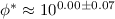 Mathematical equation: $\phi^{*} \approx 10^{0.00\pm0.07}$