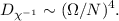 Mathematical equation: $$ D_{\chi^{-1}}\sim (\Omega/N)^4. $$