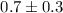Mathematical equation: $0.7\pm0.3$