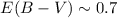 Mathematical equation: $E(B-V) \sim 0.7$