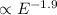 Mathematical equation: $\propto E^{-1.9}$