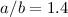 Mathematical equation: $a/b=1.4$
