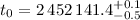 Mathematical equation: $t_0=2\,452\,141.4^{+0.1}_{-0.5}$