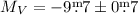 Mathematical equation: $M_{V}=-9\fm7\pm0\fm7$