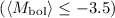 Mathematical equation: $\left(\left<M_{\rm{bol}}\right>\le-3.5\right)$