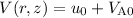 Mathematical equation: $V(r,z) = u_0 + V_{{\rm A} 0}$
