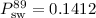 Mathematical equation: $P_{\rm sw}^{89}=0.1412$