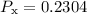 Mathematical equation: $P_{\rm x}=0.2304$