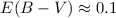 Mathematical equation: $E(B-V) \approx 0.1$