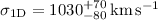 Mathematical equation: $\sigma_{\rm 1D}=1030^{+70}_{-80}\,{\rm km}\,{{\rm s}^{-1}}$
