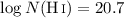 Mathematical equation: $\log N(\ion{H}{i})=20.7$