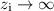 Mathematical equation: $z_{\rm i}\rightarrow \infty$