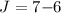 Mathematical equation: $J=7{-}6$