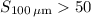 Mathematical equation: $S_{\rm 100\,\mu m} > 50$