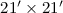 Mathematical equation: $21\arcmin\times21\arcmin$