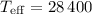 Mathematical equation: $T_{\rm eff}=28\,400$