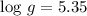 Mathematical equation: $\log\,g=5.35$