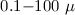 Mathematical equation: $0.1{-}100~\mu$