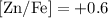 Mathematical equation: $\rm [Zn/Fe] = +0.6$