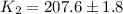 Mathematical equation: $K_{2}=207.6\pm1.8$