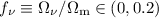 Mathematical equation: $f_\nu\equiv\Omega_\nu /\Omega_{\rm m}\in (0, 0.2)$