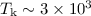 Mathematical equation: $T_{\rm k}\sim3\times10^3$
