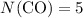 Mathematical equation: $N{\rm (CO)}=5$