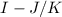 Mathematical equation: $I-J/K$