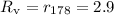 Mathematical equation: $R_{\rm v}=r_{178}=2.9$