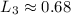 Mathematical equation: $L_{3}\approx0.68$
