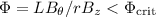 Mathematical equation: $\Phi = L B_{\theta} / r B_{z} < \Phi_{\rm crit}$