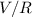 Mathematical equation: $V/R$