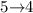 Mathematical equation: $5{\rightarrow}4$