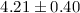 Mathematical equation: $4.21 \pm 0.40$