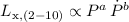 Mathematical equation: $L_{\rm x, (2-10)}\propto P^a\, {\dot {P}} ^b$