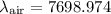 Mathematical equation: $\lambda_{\rm air}=7698.974$