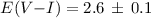 Mathematical equation: $E(V{-}I) = 2.6 \,\pm\, 0.1$