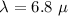 Mathematical equation: $\lambda = 6.8~\mu$