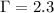 Mathematical equation: $\Gamma =2.3$