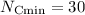 Mathematical equation: $N_{{\rm Cmin}}=30$
