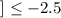Mathematical equation: $] \leq {-}2.5$