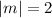 Mathematical equation: $|m| = 2$