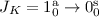 Mathematical equation: $J_K=1_0^{\rm a}\to0_0^{\rm s}$