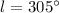 Mathematical equation: $l = 305^\circ$