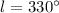 Mathematical equation: $l = 330^\circ$