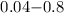 Mathematical equation: $0.04{-}0.8$